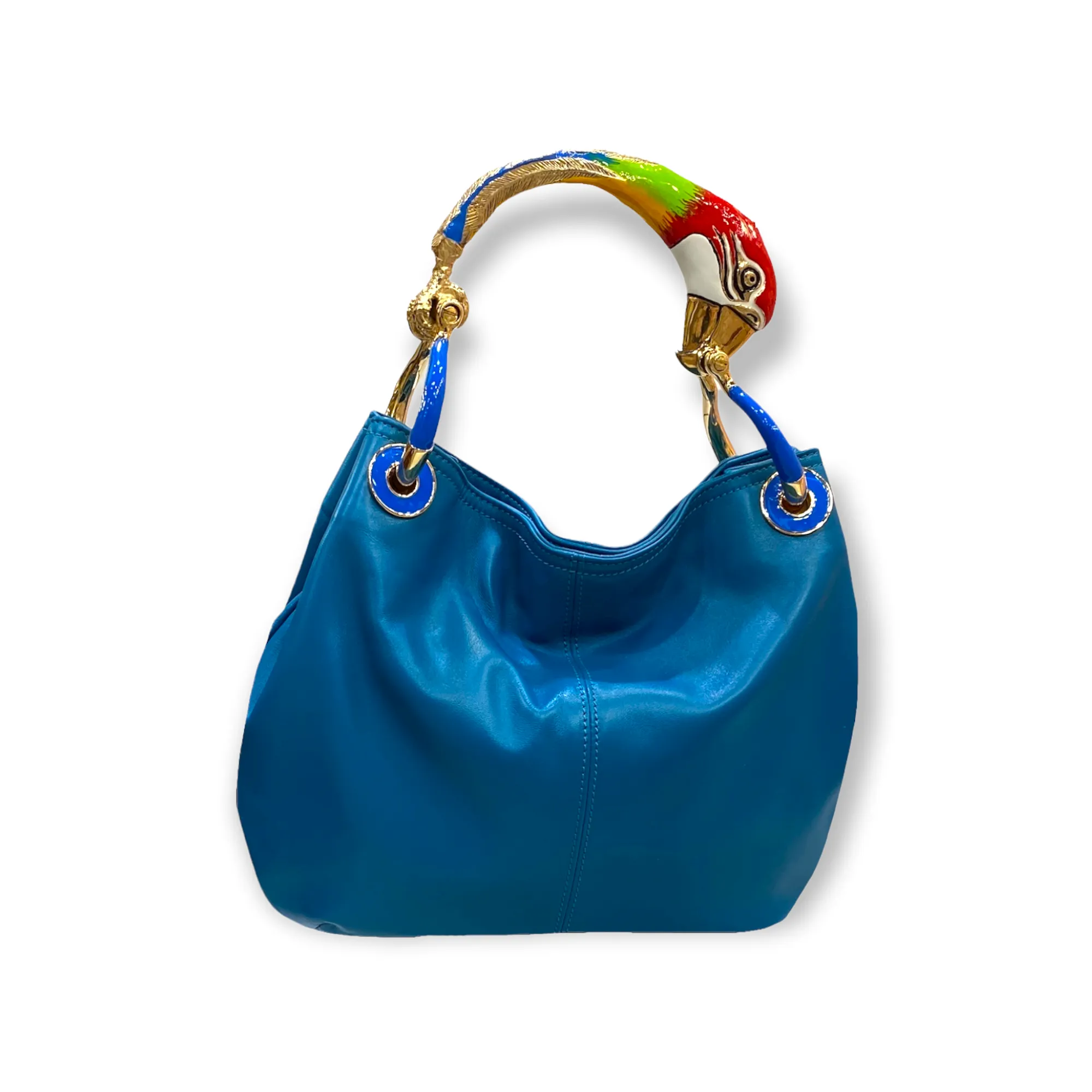 RED PARROT SMALL HANDBAG  IN HIGHT QUALITY LEATHER