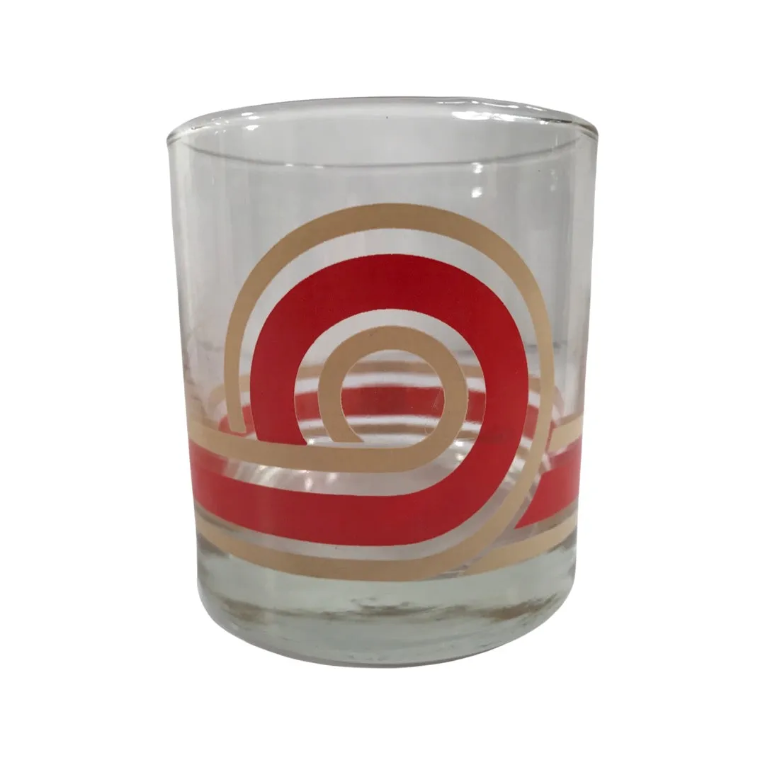 Retro Swirls Orange and Tan Glasses (Set of 6)