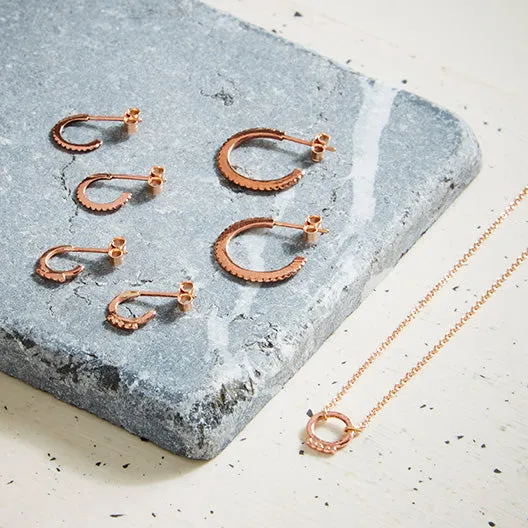 Rose Gold Solar Hoops