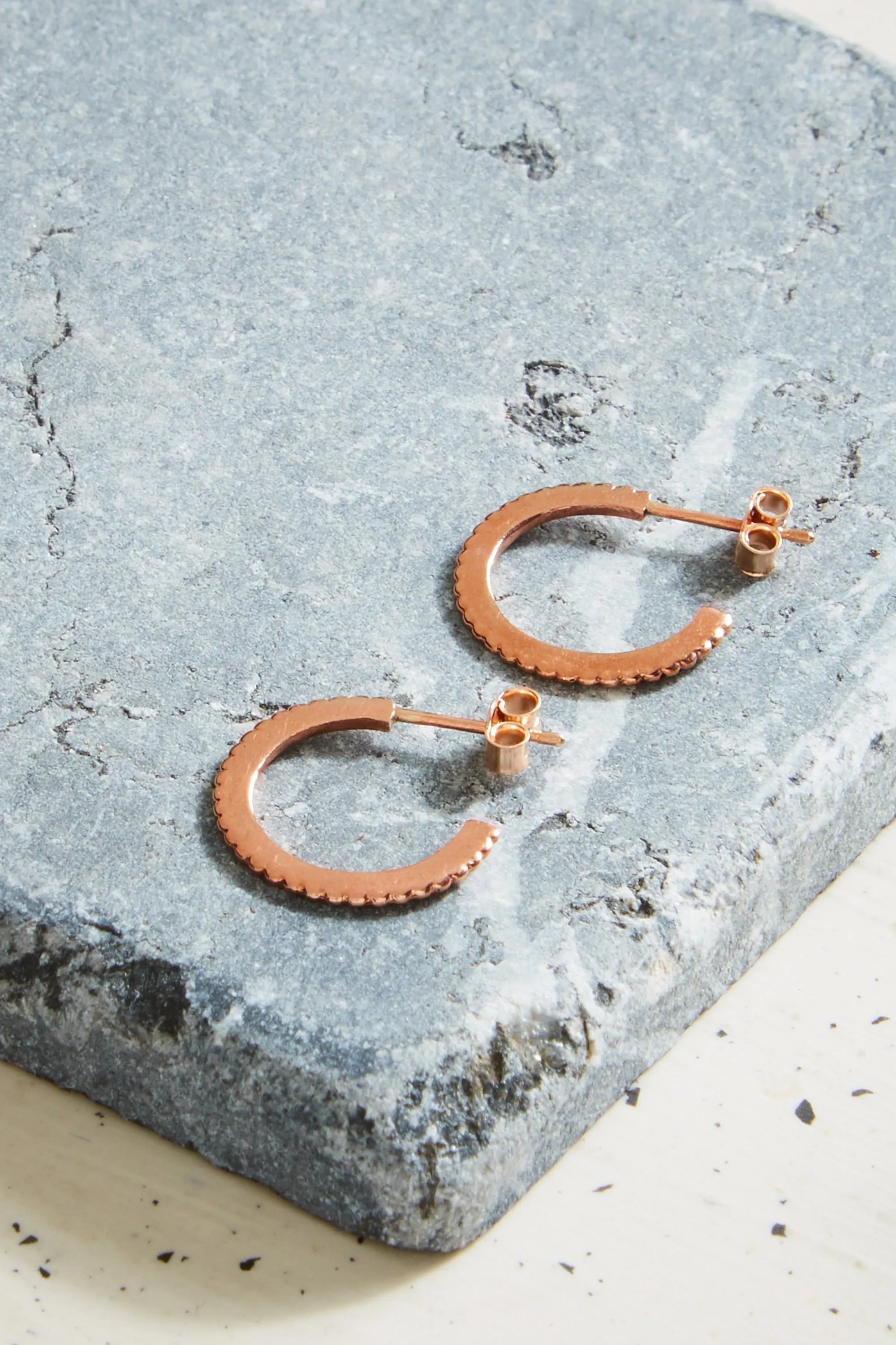 Rose Gold Solar Hoops