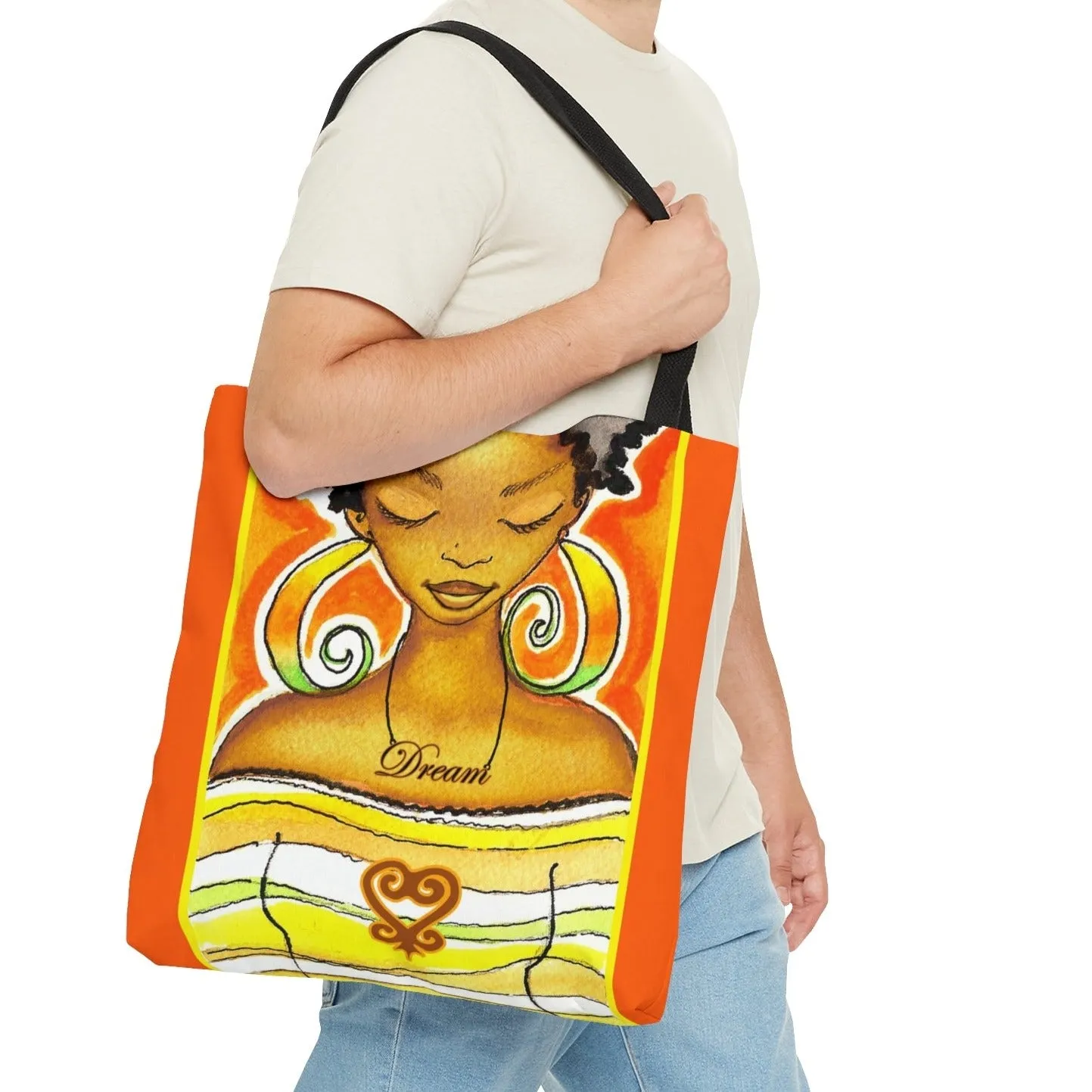 Sankofa Dream Orange Tote Bag