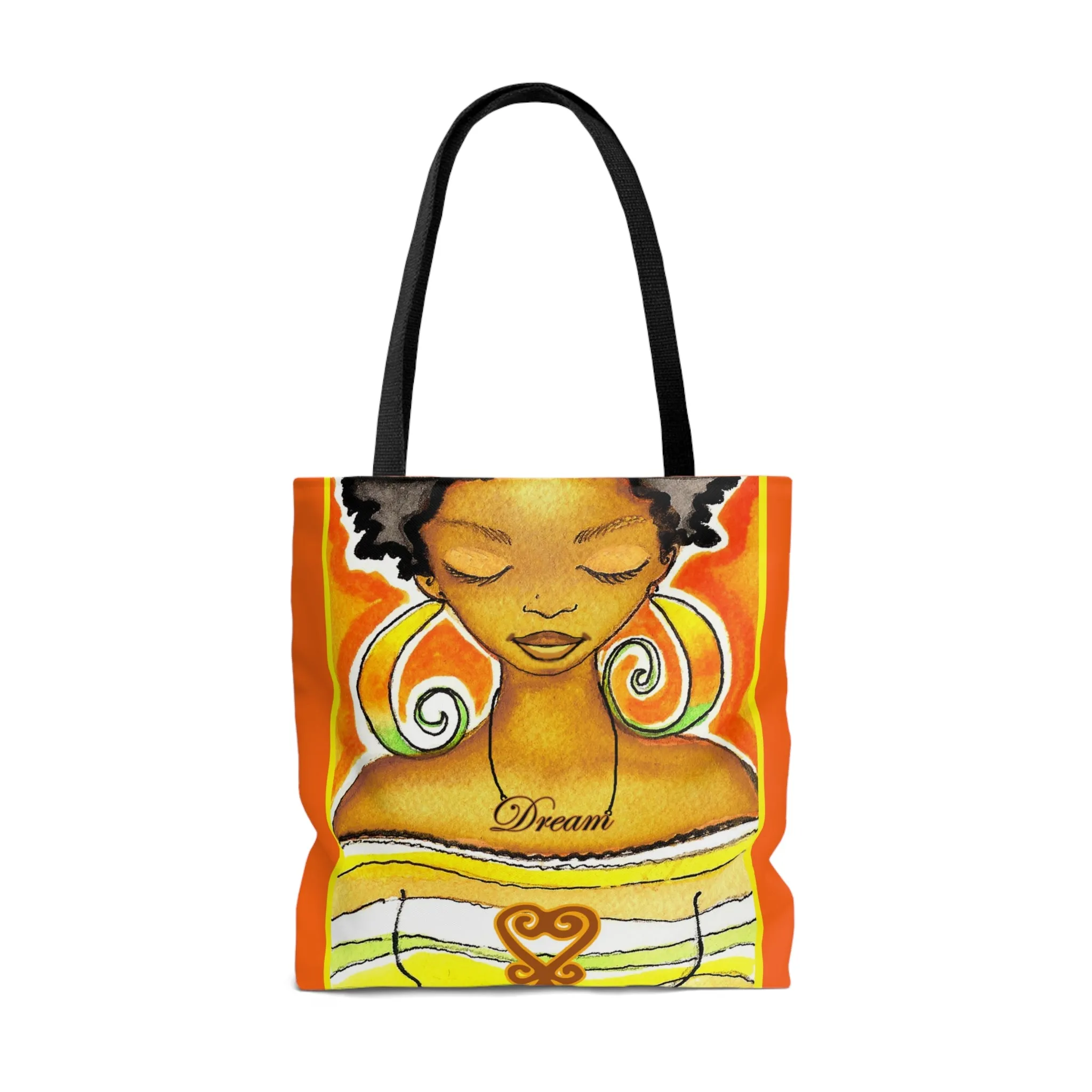 Sankofa Dream Orange Tote Bag