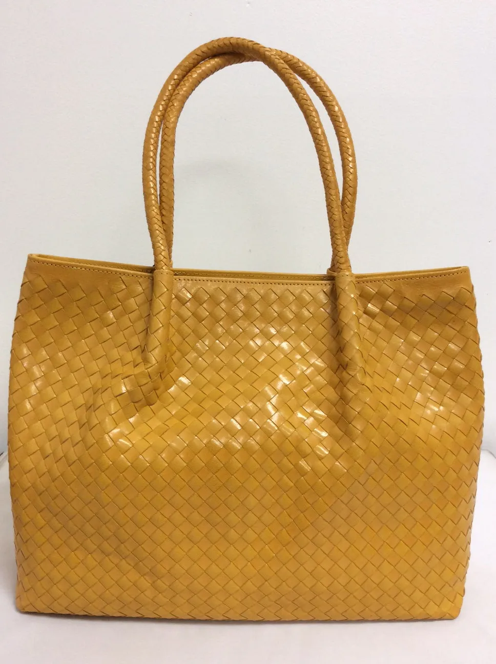 Frannie Yellow Sasha Weave Stylish Tote Bag