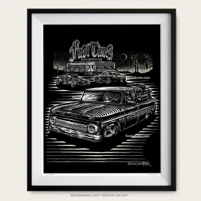 Signed 11x17" Chevy Truck Litho Art Print "Roadhouse"