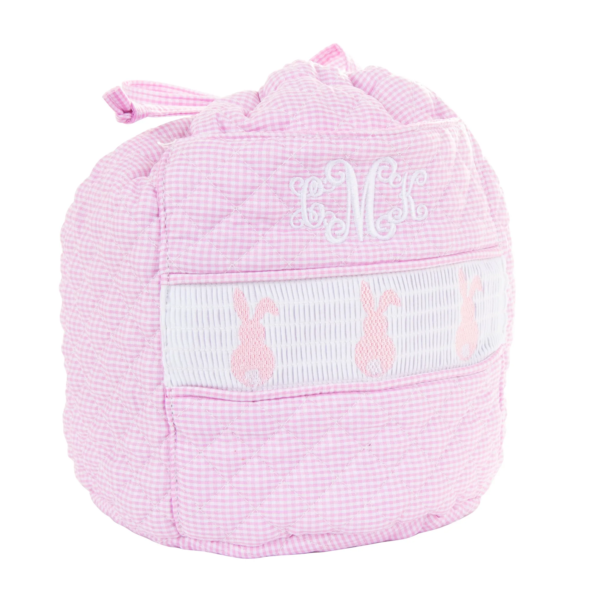 Smocked Pink Bunny Ditty Bag