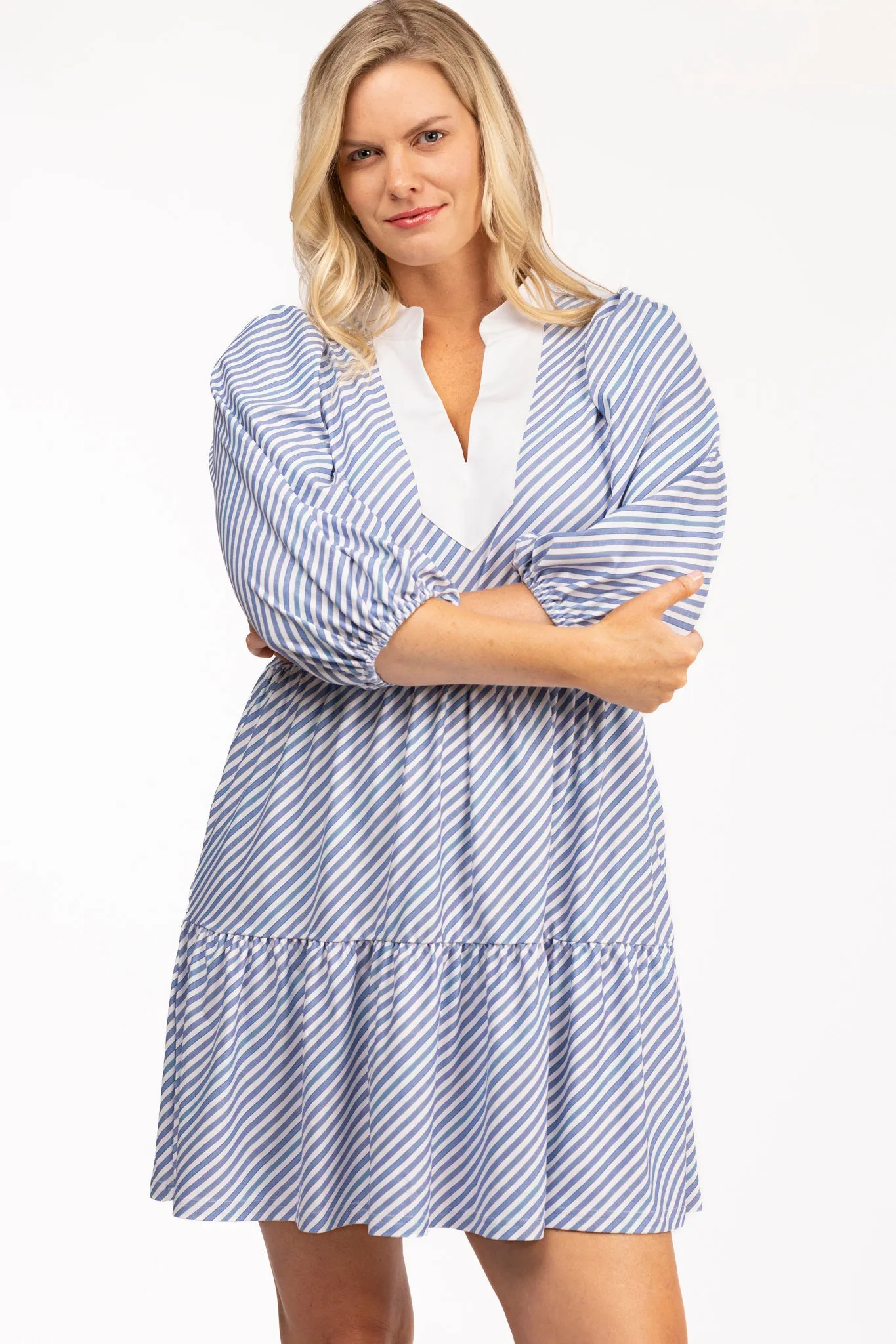 The Tory Dress - Chambray Stripe