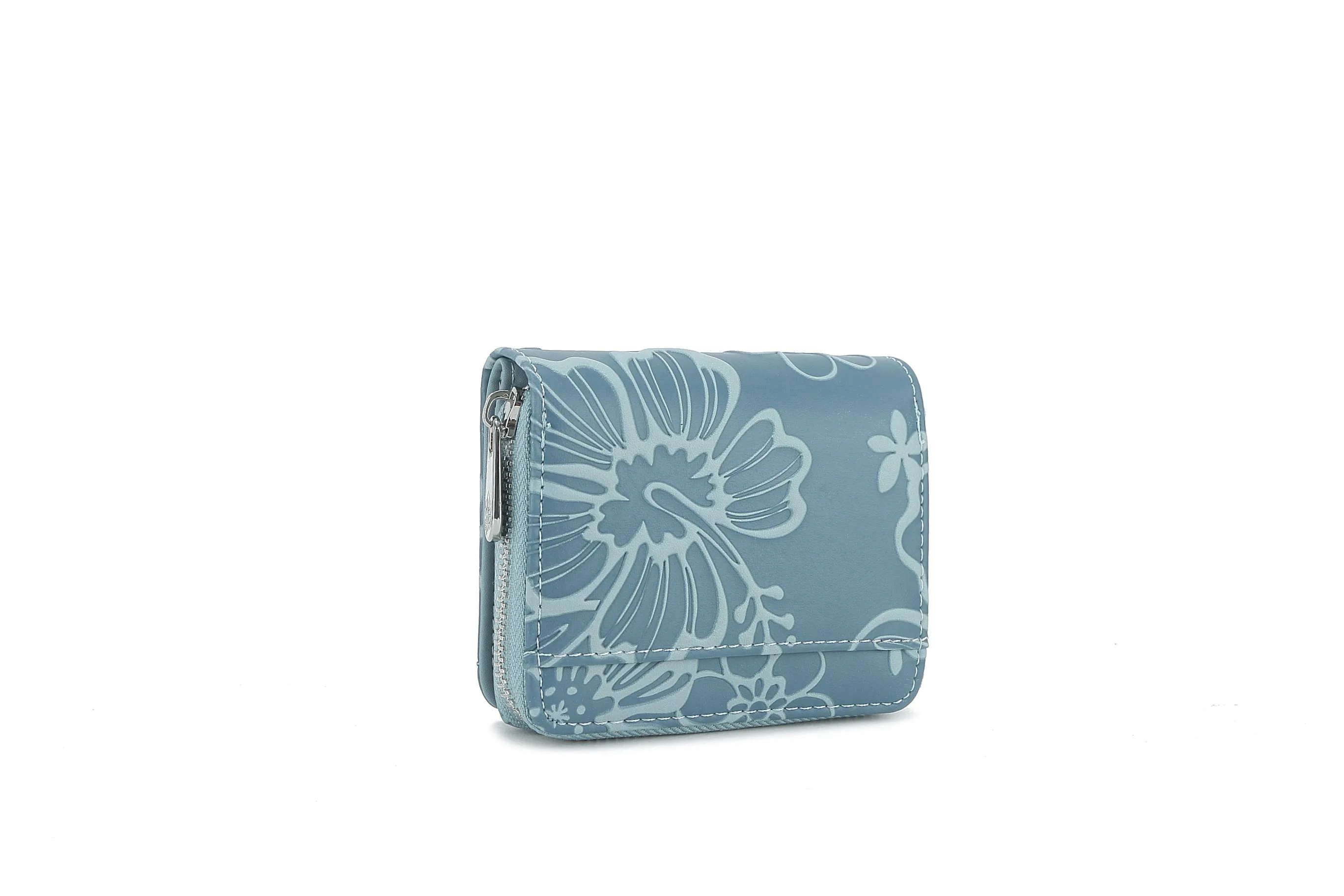 Wallet Meily Cherry Blossom Embossed Blue