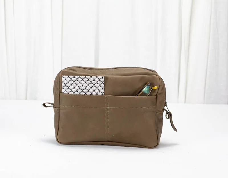 Ydra organizer - Khaki brown leather