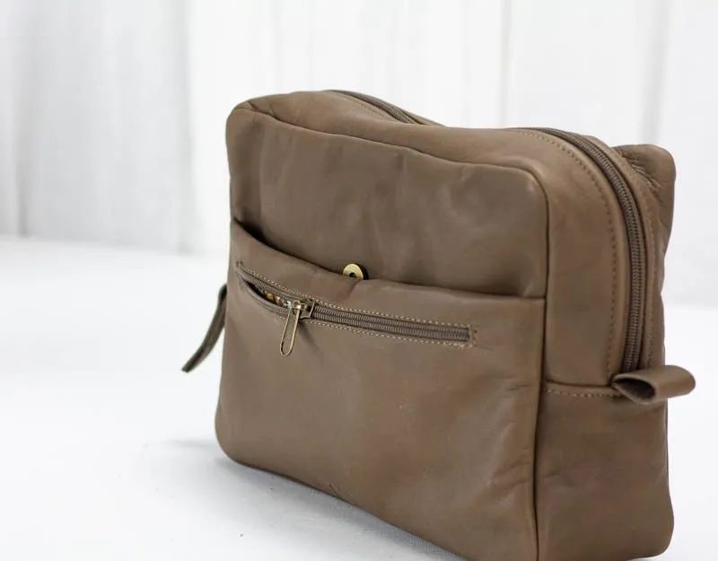 Ydra organizer - Khaki brown leather